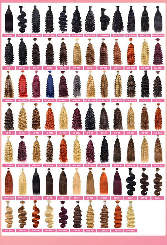 14" Raw Bulk Hair for Boho Braids - 100% Human, No Weft